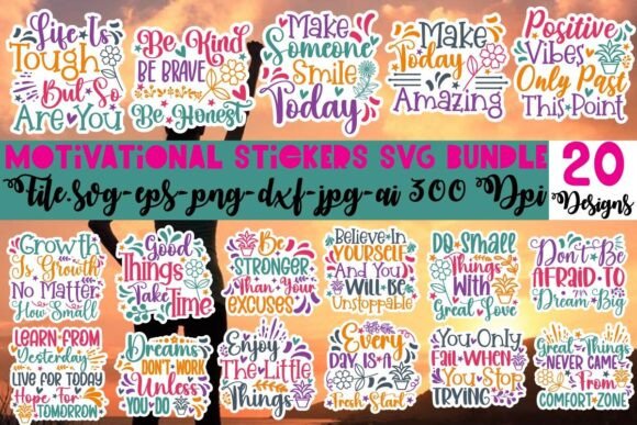 Download Motivational Stickers SVG Bundle - Stickers svg Collection