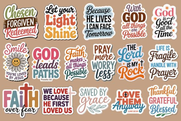 Download Christian Digital Stickers SVG Bundle. - Stickers svg Collection