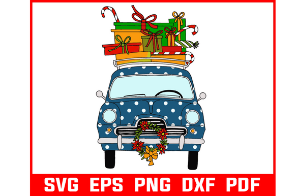 Download London Cab with Christmas Gift Svg - Christmas gift svg Collection