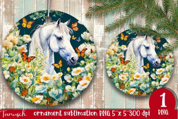 Download Watercolor Horse Ornament Sublimation - Premium Resources