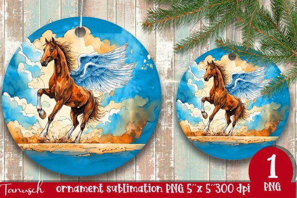 Download Watercolor Horse Ornament Sublimation - Horse ornament Collection