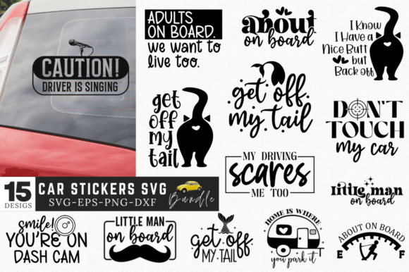 Download Car Stickers SVG Bundle,Funny Car Bundle - Stickers svg Collection