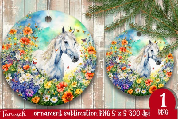 Download Watercolor Horse Ornament Sublimation - Premium Resources
