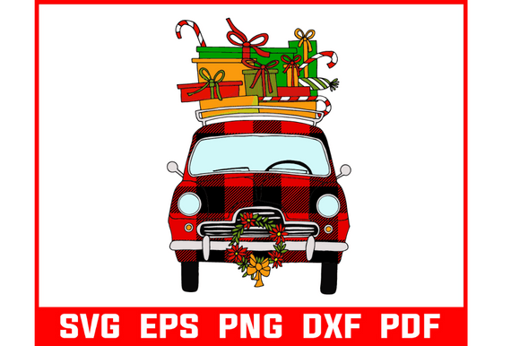 Download London Cab with Christmas Gift Svg - Christmas gift svg Collection